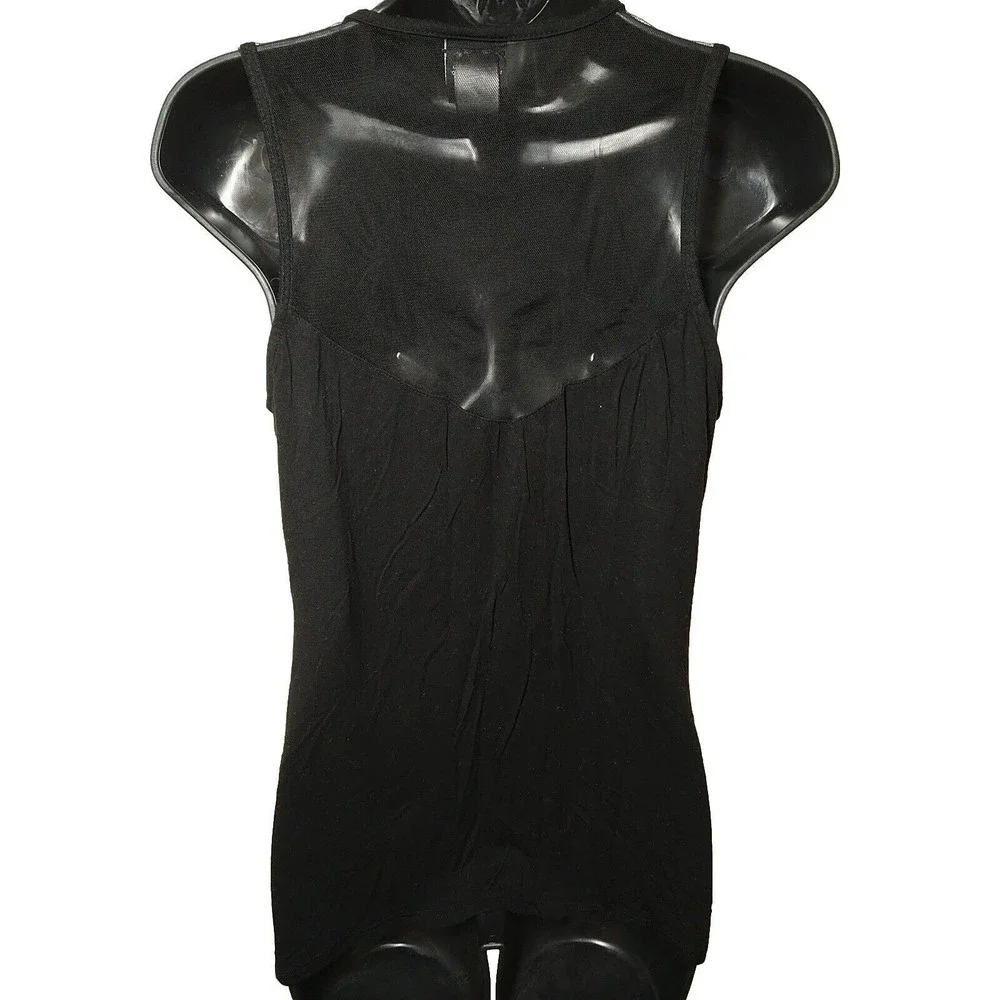 Marvel Black Panther Logo Tank Top Black Cut Out Mesh Upper Back Juniors Small